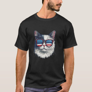 Patriotic Cat Rocking America Sunglasses Costume T-Shirt