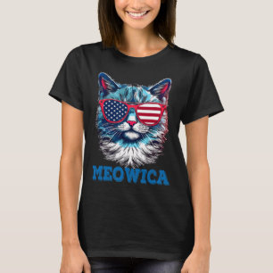 Patriotic Cat Sungles American Flag 4th Of July Me T-Shirt