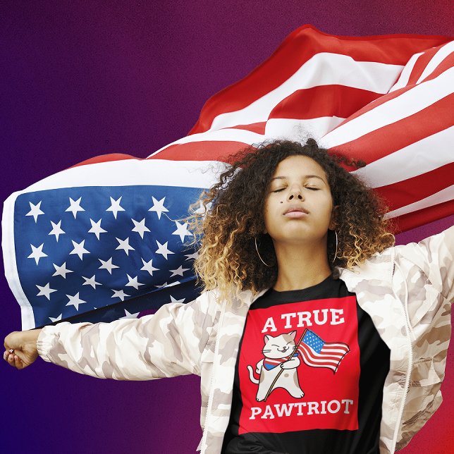 PATRIOTIC CAT T-SHIRTS, A TRUE PAWTRIOT T-Shirt (Creator Uploaded)