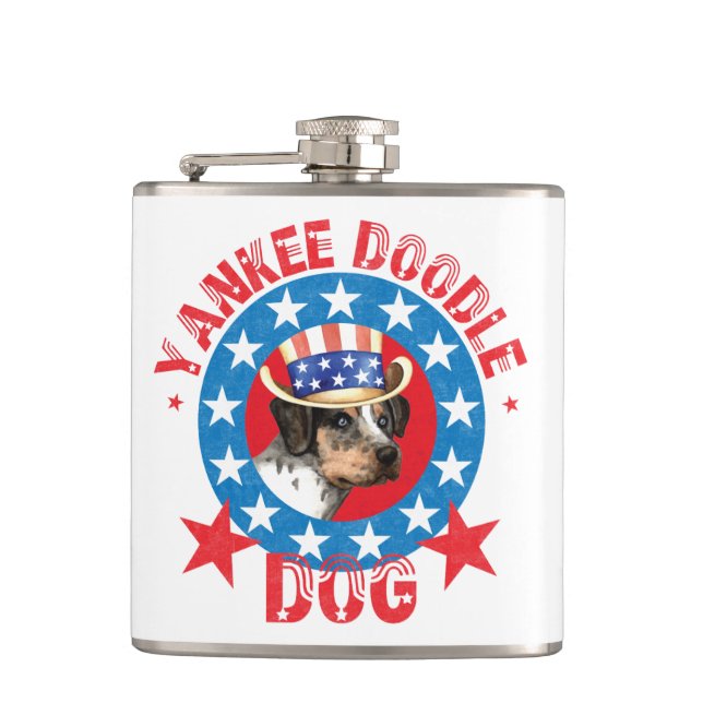 Patriotic Catahoula Hip Flask (Front)