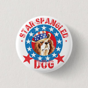 Patriotic Cavalier King Charles Spaniel 3 Cm Round Badge