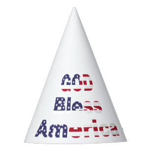Patriotic Celebration Paper Party Hat - God Bless 