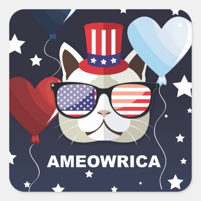 Patriotic Celebration Square Sticker (Front)