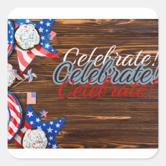 Patriotic Celebration Square Sticker