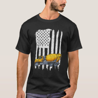 Patriotic Cement Truck Driver Concrete Mixer Ameri T-Shirt