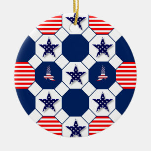 Patriotic Ceramic Tree Decoration