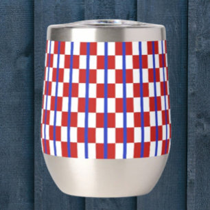 Patriotic Checker Stripe Stemless Wine Tumbler