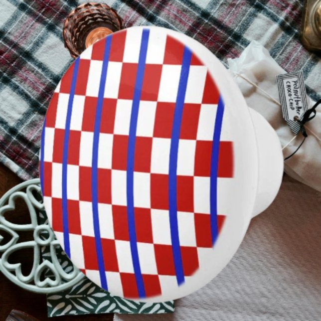 Patriotic Chequerboard Ceramic Knob (Creator Uploaded)