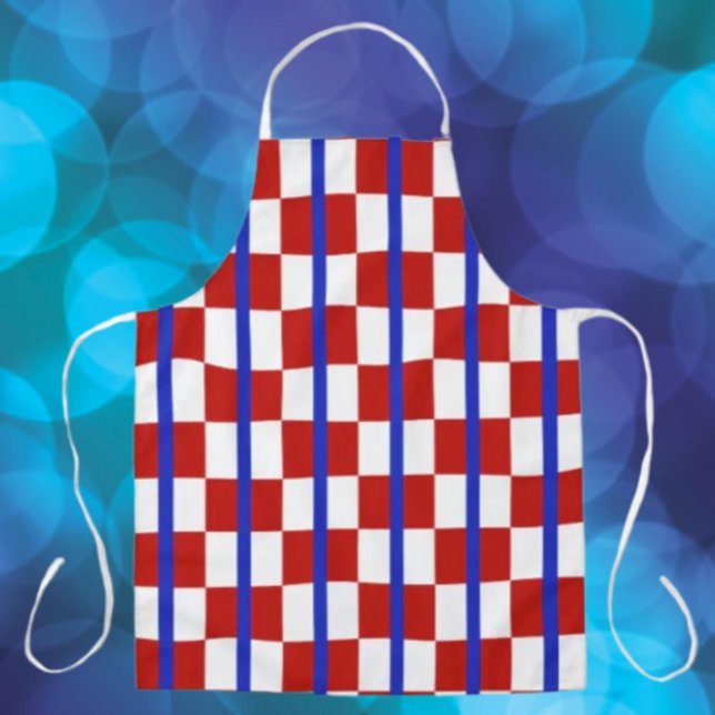Patriotic Chequerboard Kitchen Apron (Creator Uploaded)