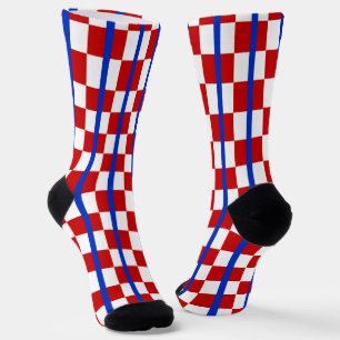 Patriotic Chequered Stripe Crew Socks