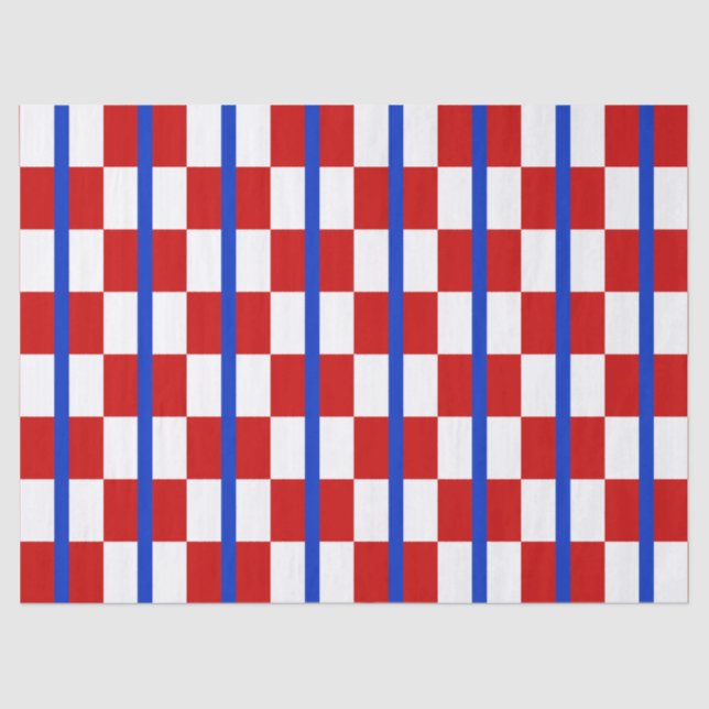 Patriotic Chequered Stripe Tissue Paper (Front)
