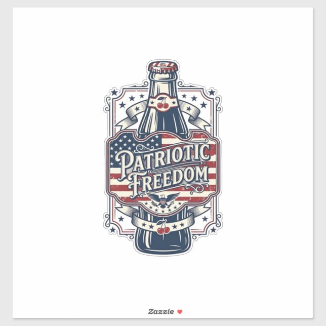 Patriotic Cherry Soda Retro Vector Graphic Tee_1 (Sheet)