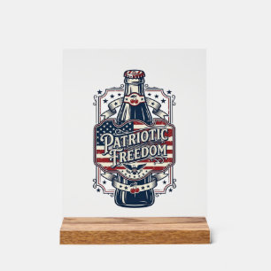 Patriotic Cherry Soda Retro Vector Graphic Tee_1 Acrylic Sign