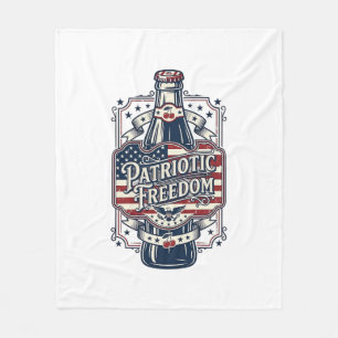 Patriotic Cherry Soda Retro Vector Graphic Tee_1 Fleece Blanket