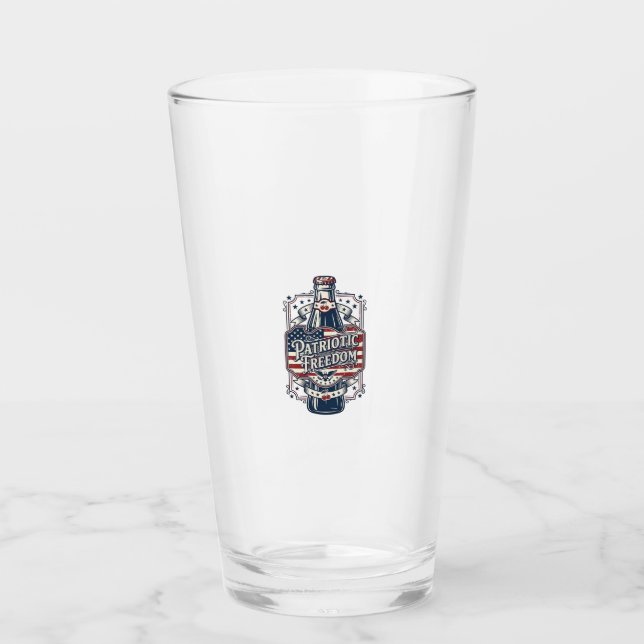 Patriotic Cherry Soda Retro Vector Graphic Tee_1 Glass (Front)