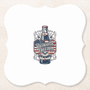 Patriotic Cherry Soda Retro Vector Graphic Tee_1 Paper Coaster