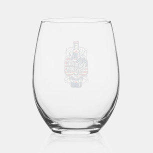 Patriotic Cherry Soda Retro Vector Graphic Tee_1 Stemless Wine Glass