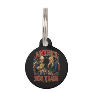 Patriotic Chess 250 Pet Tag