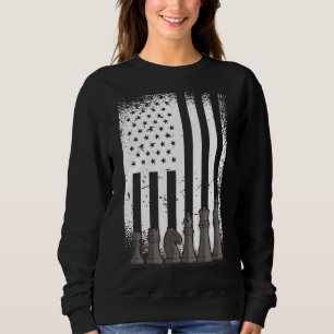 Patriotic Chess Player American Usa Flag  Chess Sweatshirt