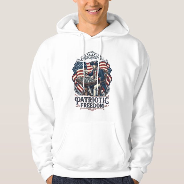 Patriotic Chess Player Vector Graphic Tee (Front)
