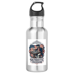 Patriotic Chess Player Vector Graphic Tee 532 Ml Water Bottle