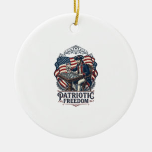 Patriotic Chess Player Vector Graphic Tee Ceramic Tree Decoration