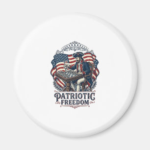 Patriotic Chess Player Vector Graphic Tee Magnet