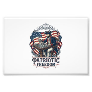 Patriotic Chess Player Vector Graphic Tee Photo Print