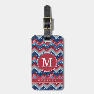 Patriotic Chevron Background Luggage Tag