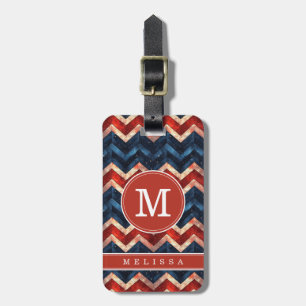 Patriotic Chevron Background Luggage Tag