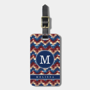Patriotic Chevron Background Luggage Tag