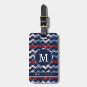Patriotic Chevron Background Luggage Tag