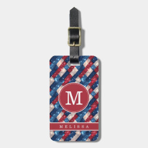 Patriotic Chevron Background Luggage Tag