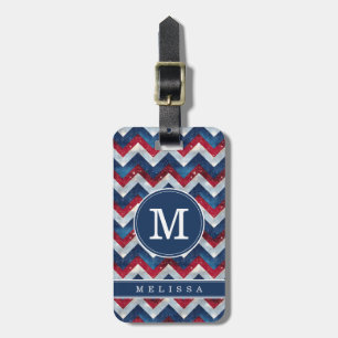 Patriotic Chevron Background Luggage Tag