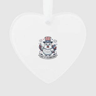 Patriotic Chicken July 4th Celebration T-Shirt Des Ornament