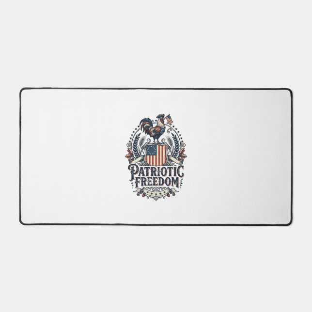 Patriotic Chicken Keeper Vector Graphic Tee_1 Desk Mat (Front)