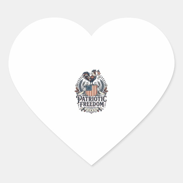 Patriotic Chicken Keeper Vector Graphic Tee_1 Heart Sticker (Front)