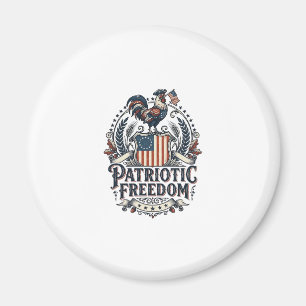 Patriotic Chicken Keeper Vector Graphic Tee_1 Magnet