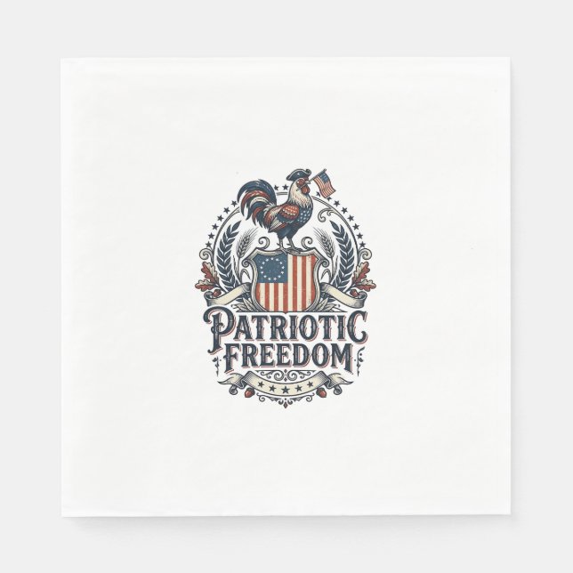 Patriotic Chicken Keeper Vector Graphic Tee_1 Napkin (Front)