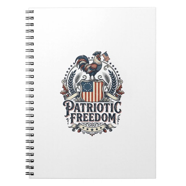 Patriotic Chicken Keeper Vector Graphic Tee_1 Notebook (Front)