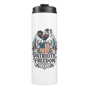 Patriotic Chicken Keeper Vector Graphic Tee_1 Thermal Tumbler