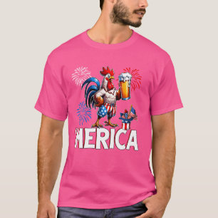 Patriotic Chicken Merica USA Flag Chicken Lover 4t T-Shirt
