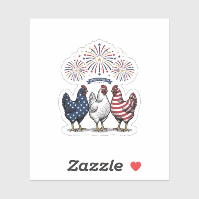 Patriotic Chicken Trio Vintage Engraving Vector De (Sheet)