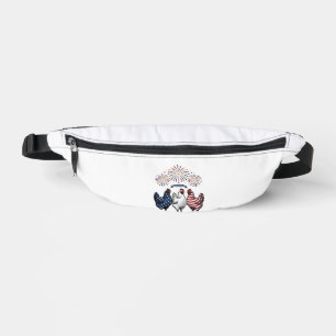 Patriotic Chicken Trio Vintage Engraving Vector De Bum Bags
