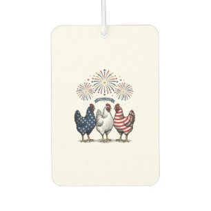 Patriotic Chicken Trio Vintage Engraving Vector De Car Air Freshener