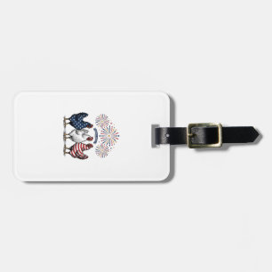 Patriotic Chicken Trio Vintage Engraving Vector De Luggage Tag