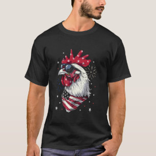 Patriotic Chicken USA Flag 4th Of July American T-Shirt