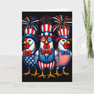 Patriotic Chicken Usa Flag Chicken Lover 4th Of Ju Card