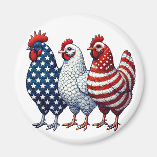Patriotic Chickens  Magnet