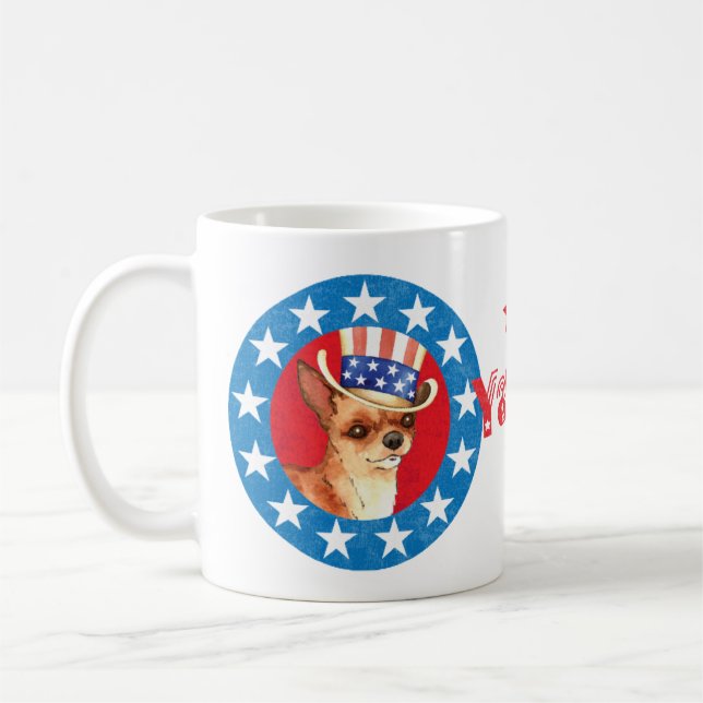 Patriotic Chihuahua Coffee Mug (Left)